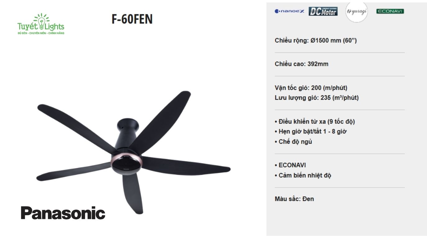 Quạt trần Panasonic F-60FEN Công nghệ nanoe™ X mang lại khả năng làm sạch vượt trội